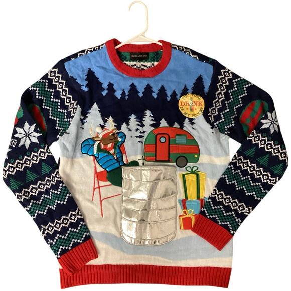 Blizzard Bay Other - Blizzard Bay Reindeer Camper Drink Holder Christmas Sweater Size Medium